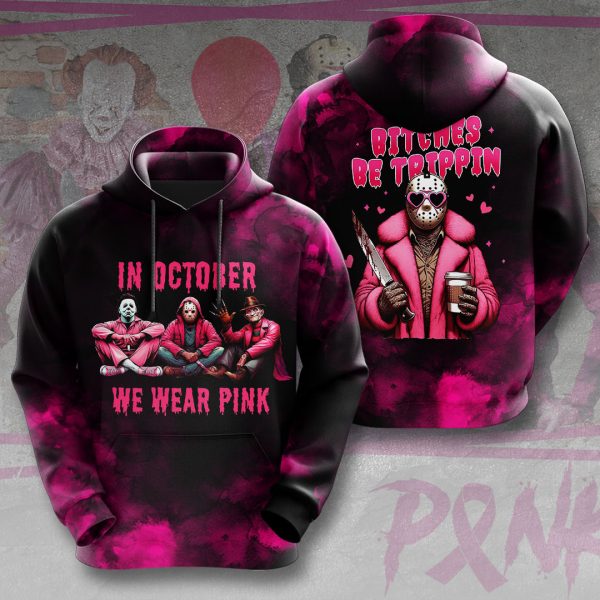 Breast Cancer Awareness x Horror Movies 3D Apparel - VANDH 3658
