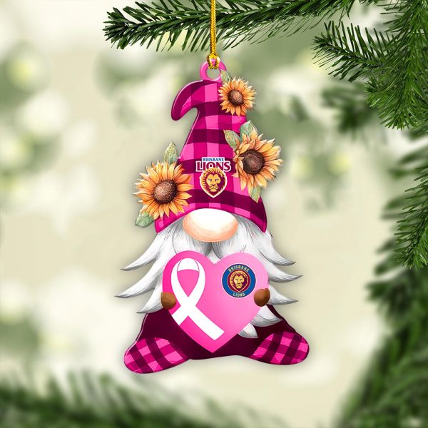 Breast Cancer Awareness x Brisbane Lions Custom Shape 2-sided Acrylic Ornament – GNE 1736