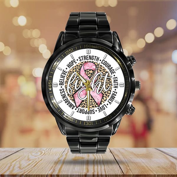 Breast Cancer Awareness Black Stainless Steel Watch - GNE 1811