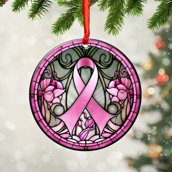 Breast Cancer Awareness Fixed Shape 2-sided Acrylic Ornament - GNE 1777