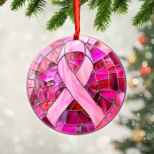Breast Cancer Awareness Fixed Shape 2-sided Acrylic Ornament - GNE 1778
