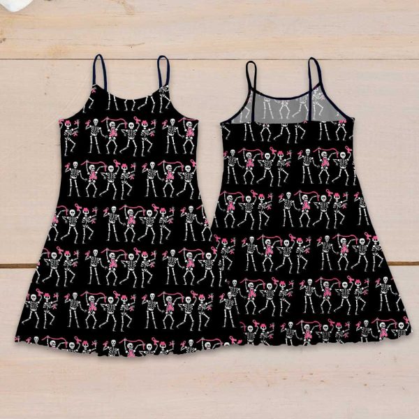 Breast Cancer Awareness 3D Strappy Swing Dress - GNE 1803