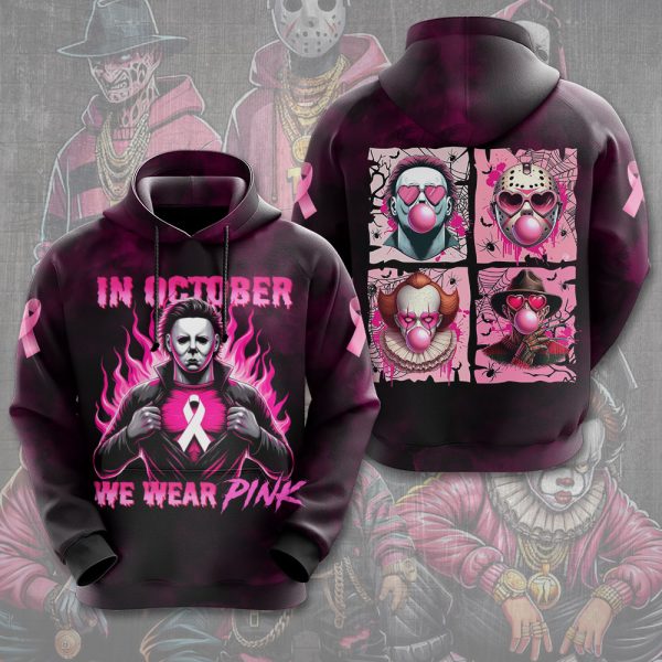 Breast Cancer Awareness x Horror Movies 3D Apparel - VANDH 3670