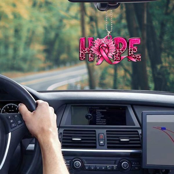 Breast Cancer Awareness Custom Shape 1-sided Acrylic Car Ornament - HOATT 6584