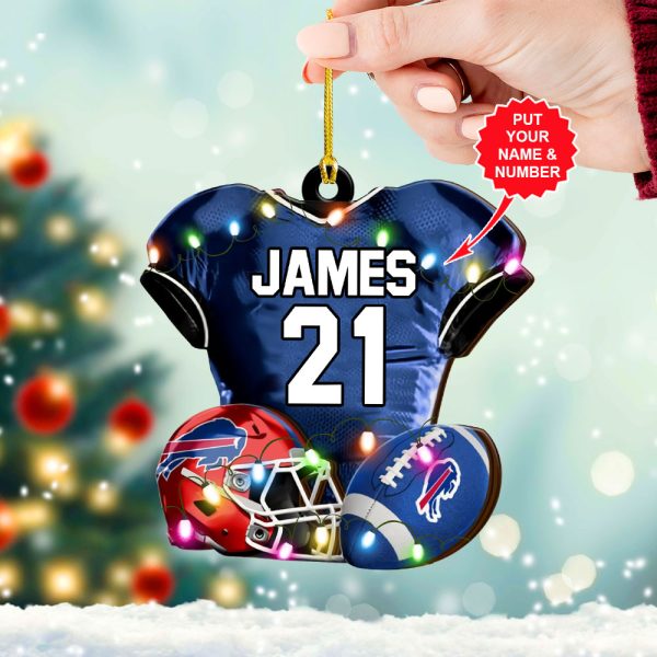 Personalized Buffalo Bills Custom Shape 2-sided Acrylic Ornament – VANDH 3811