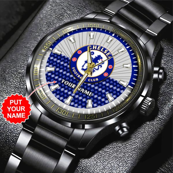 Personalized Chelsea FC Black Stainless Steel Watch - TANTN 8983