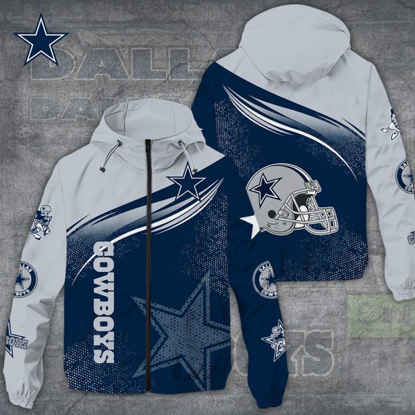 Dallas Cowboys 3D Windbreaker Jacket - TANTN 8822