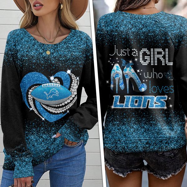 Detroit Lions Round Neck Raglan Sleeve Sweatshirt – HOATT 6876