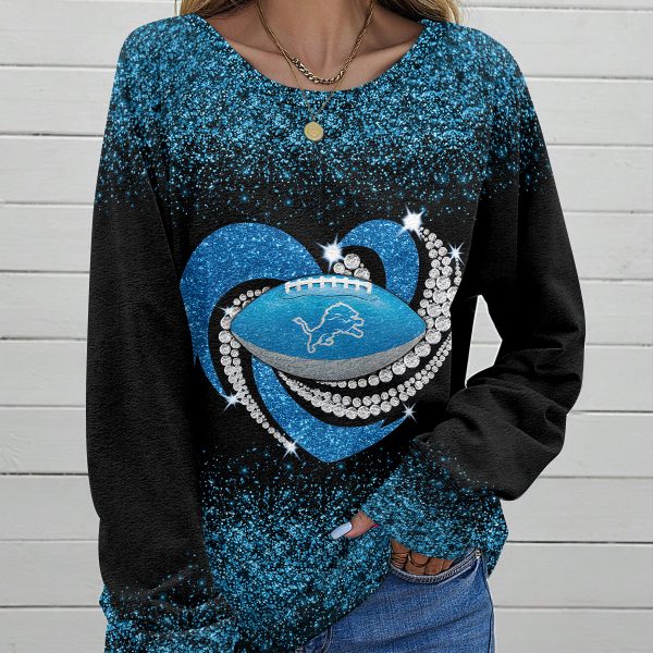 Detroit Lions Round Neck Raglan Sleeve Sweatshirt – HOATT 6876