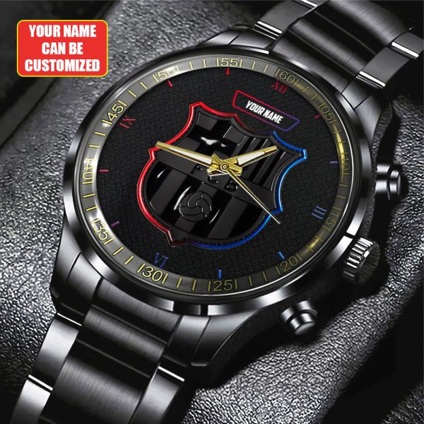 Personalized FC Barcelona Black Stainless Steel Watch - TANTN 8752