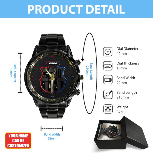 Personalized FC Barcelona Black Stainless Steel Watch - TANTN 8752