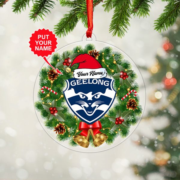 Personalized Geelong Football Club Custom Shape Clear 1-sided Acrylic Ornament - VANDH 3602