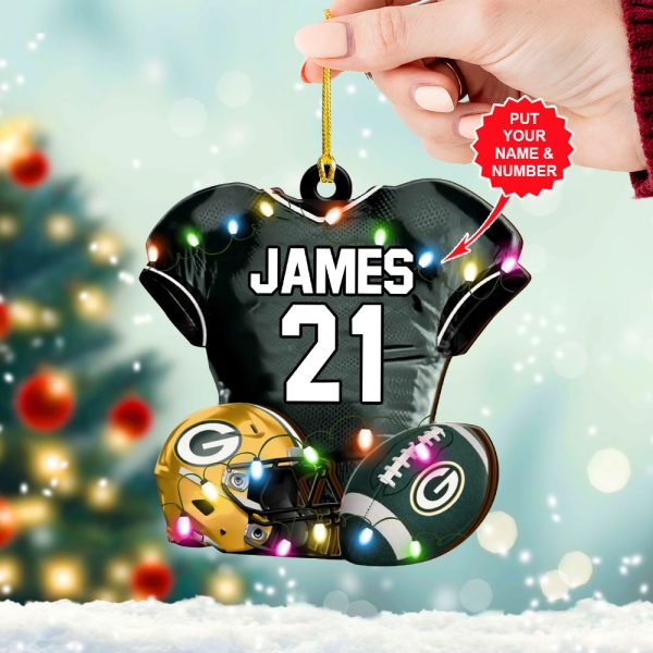 Personalized Green Bay Packers Custom Shape 2-sided Acrylic Ornament – VANDH 3835