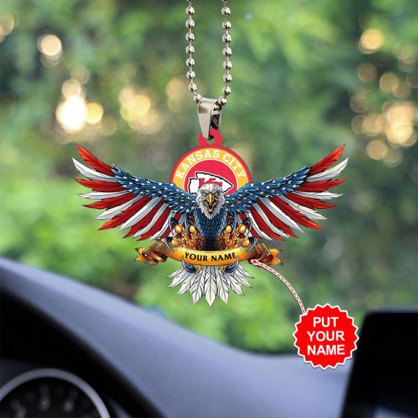 Personalized Kansas City Chiefs Custom Shape 2-sided Acrylic Car Ornament - TANTN 8965