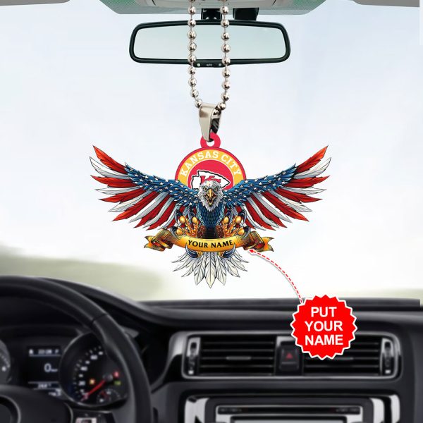 Personalized Kansas City Chiefs Custom Shape 2-sided Acrylic Car Ornament - TANTN 8965