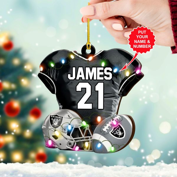 Personalized Las Vegas Raiders Custom Shape 2-sided Acrylic Ornament – VANDH 3824