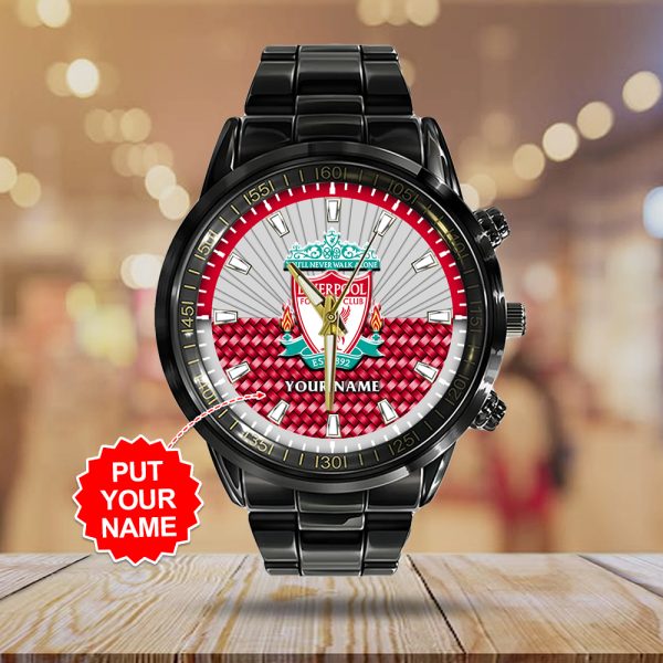 Personalized Liverpool FC Black Stainless Steel Watch - TANTN 8981
