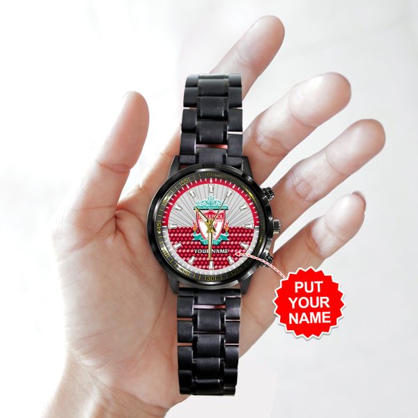 Personalized Liverpool FC Black Stainless Steel Watch - TANTN 8981