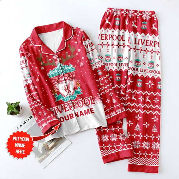 Personalized Liverpool FC Button Down Pajamas Set – TANTN 8846