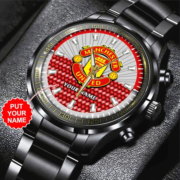Personalized Manchester United Black Stainless Steel Watch - TANTN 8980