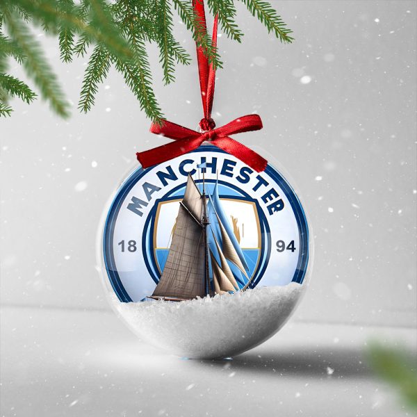 Manchester City Clear Christmas Bauble - HOATT 6828