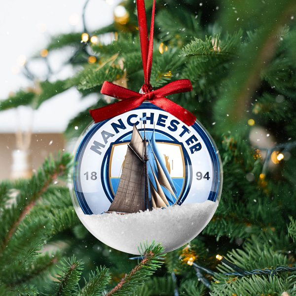 Manchester City Clear Christmas Bauble - HOATT 6828