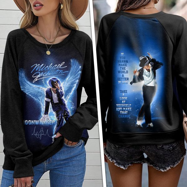 Michael Jackson Round Neck Raglan Sleeve Sweatshirt – HOATT 6802
