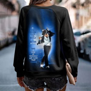 Michael Jackson Round Neck Raglan Sleeve Sweatshirt – HOATT 6802