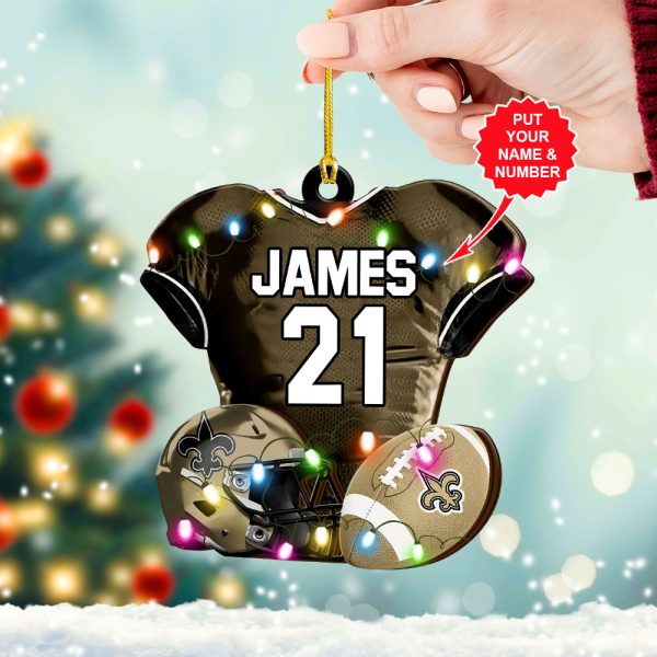 Personalized New Orleans Saints Custom Shape 2-sided Acrylic Ornament – VANDH 3806