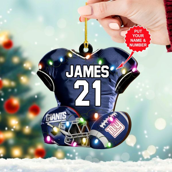 Personalized New York Giants Custom Shape 2-sided Acrylic Ornament – VANDH 3817