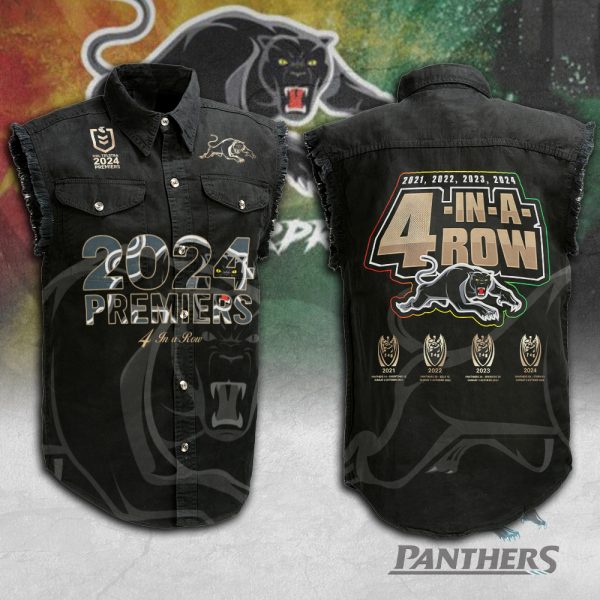Penrith Panthers 3D Lightweight Sleeveless Denim Shirt - MAITM 8465
