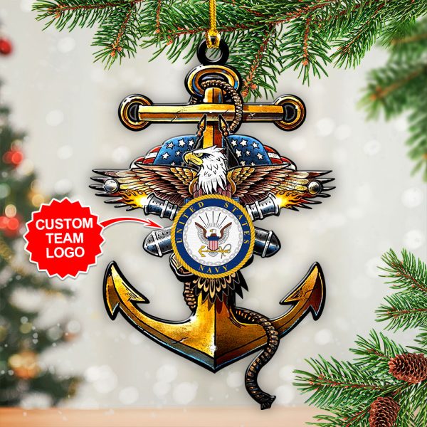 Personalized Veterans Custom Shape Clear 1-sided Acrylic Ornament - GNE 1781