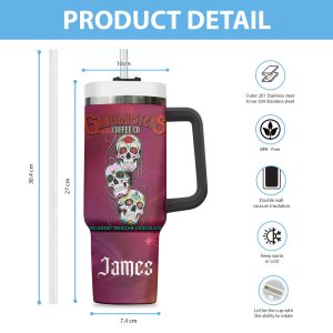 Personalized Sugar Skull 40oz Stanley Tumbler - VANDH 3685