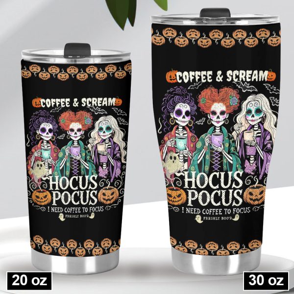 Personalized Sugar Skull x Hocus Pocus Tumbler Cup - VANDH 3685