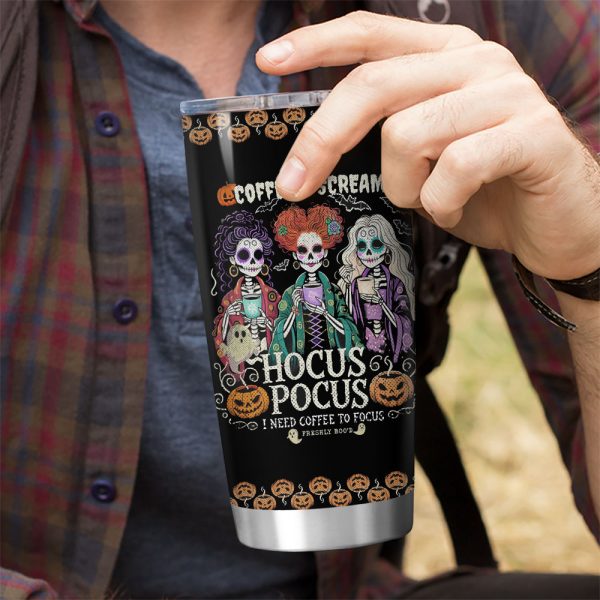 Personalized Sugar Skull x Hocus Pocus Tumbler Cup - VANDH 3685