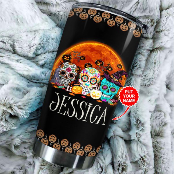 Personalized Sugar Skull x Hocus Pocus Tumbler Cup - VANDH 3685