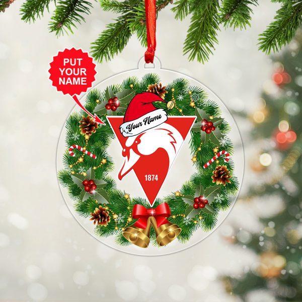 Personalized Sydney Swans Custom Shape Clear 1-sided Acrylic Ornament - VANDH 3601