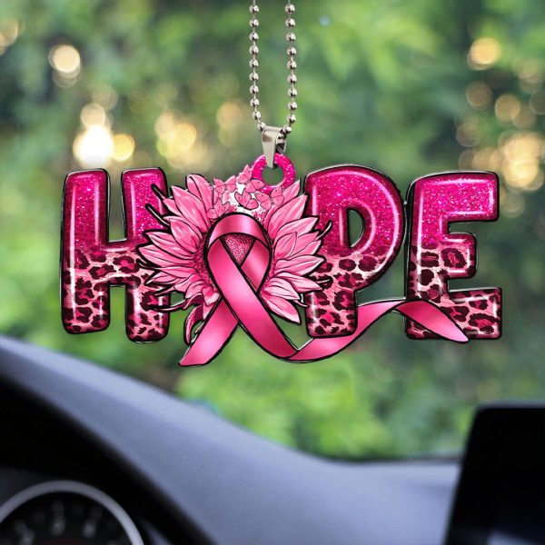 Breast Cancer Awareness Custom Shape 1-sided Acrylic Car Ornament - HOATT 6584