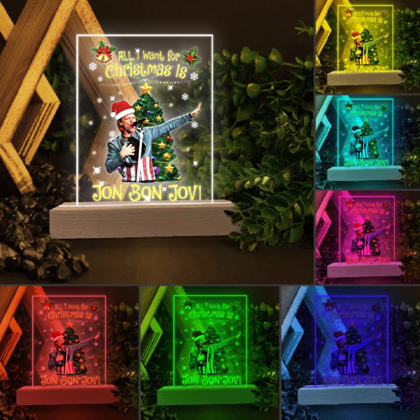 Bon Jovi Led Light with Wooden Base (7 Colors) - TANTN 9579
