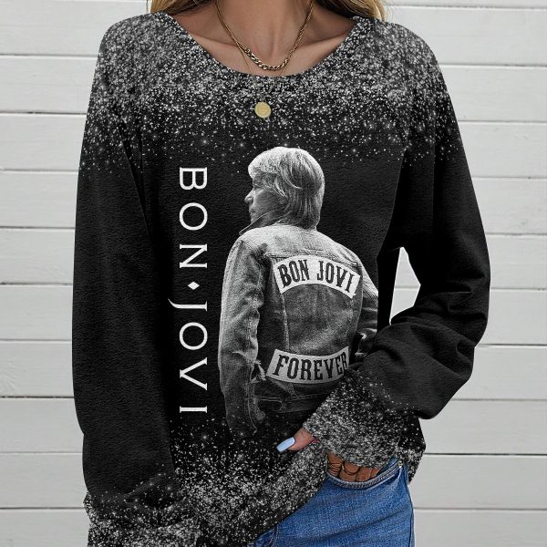 Bon Jovi Round Neck Raglan Sleeve Sweatshirt – HOATT 7298
