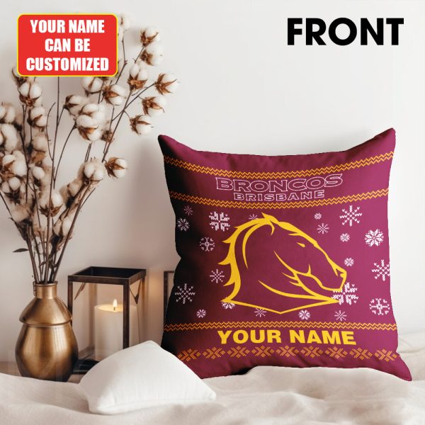 Personalized Brisbane Broncos 3D Couch Pillow - TANTN 9373
