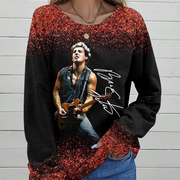 Bruce Springsteen Round Neck Raglan Sleeve Sweatshirt – HOATT 7318