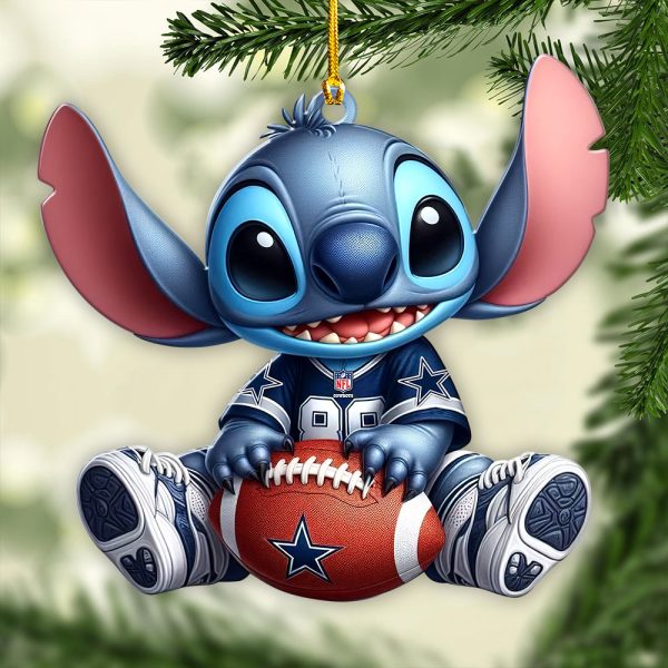 Dallas Cowboys x Stitch Custom Shape 2-sided Acrylic Ornament - VANDH 3992