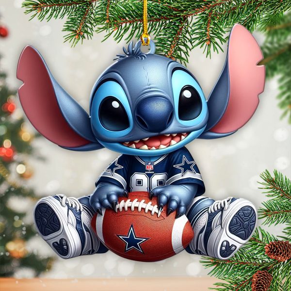 Dallas Cowboys x Stitch Custom Shape 2-sided Acrylic Ornament - VANDH 3992
