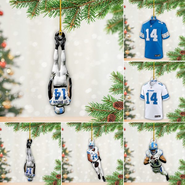 6PCS Detroit Lions Custom Shape 2-sided Acrylic Ornament – TANTN 9560