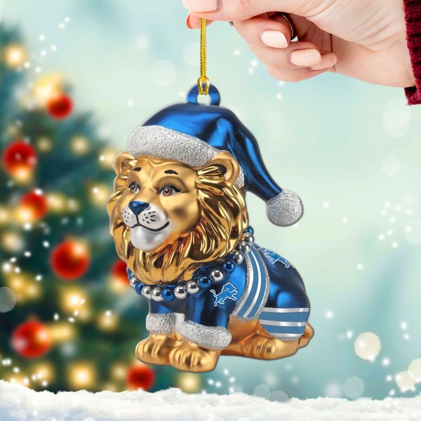 Detroit Lions Custom Shape 2-sided Acrylic Ornament - VANDH 3983