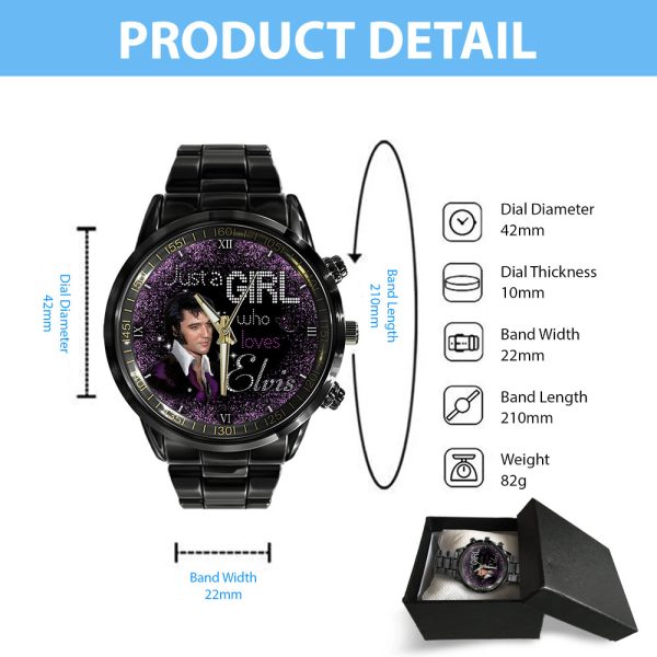 Elvis Presley Black Stainless Steel Watch - HOATT 7242