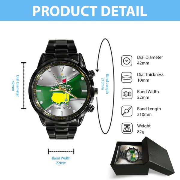 Personalized Golf Masters Tournament x Rolex Black Stainless Steel Watch - MAITM 8971