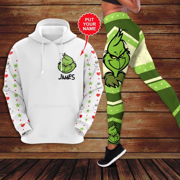 Personalized The Grinch 3D Hoodie And Leggings - VANDH 3884