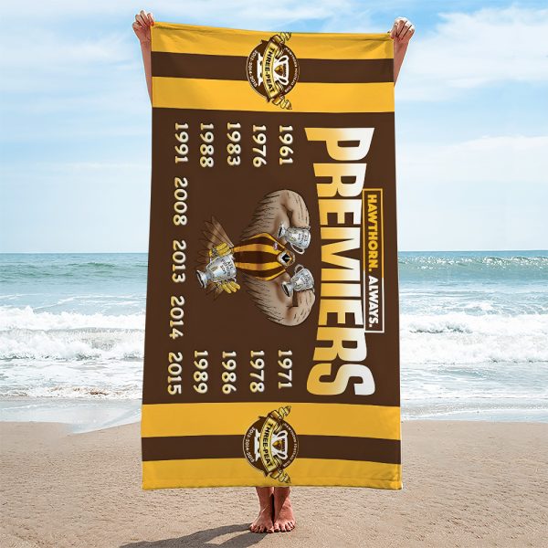 Hawthorn FC Rectangle Beach Towel - MAITM 9005